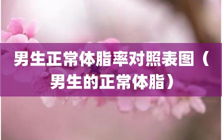 男生正常体脂率对照表图（男生的正常体脂）