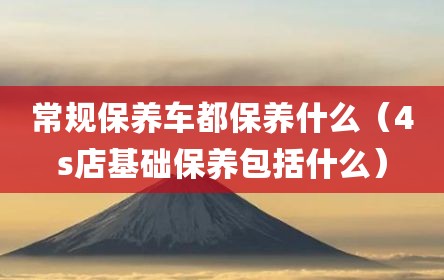 常规保养车都保养什么（4s店基础保养包括什么）