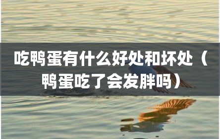 吃鸭蛋有什么好处和坏处（鸭蛋吃了会发胖吗）