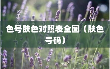色号肤色对照表全图（肤色号码）