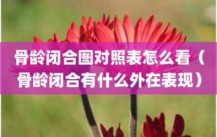 骨龄闭合图对照表怎么看（骨龄闭合有什么外在表现）