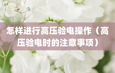 怎样进行高压验电操作（高压验电时的注意事项）