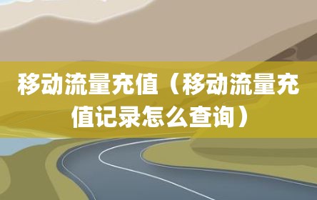 移动流量充值（移动流量充值记录怎么查询）