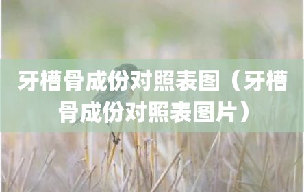 牙槽骨成份对照表图（牙槽骨成份对照表图片）