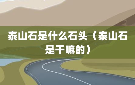 泰山石是什么石头（泰山石是干嘛的）
