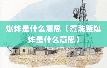 爆炸是什么意思（煮洗釜爆炸是什么意思）