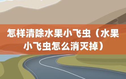 怎样清除水果小飞虫（水果小飞虫怎么消灭掉）