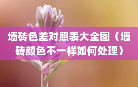 墙砖色差对照表大全图（墙砖颜色不一样如何处理）