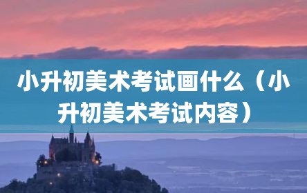 小升初美术考试画什么（小升初美术考试内容）