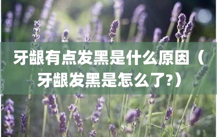 牙龈有点发黑是什么原因（牙龈发黑是怎么了?）