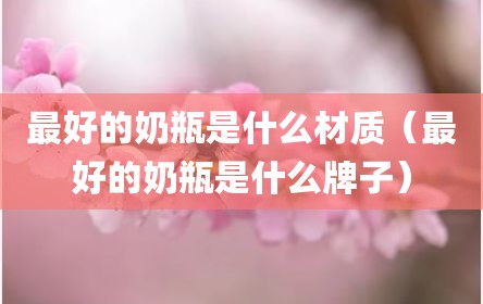 最好的奶瓶是什么材质（最好的奶瓶是什么牌子）