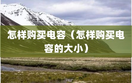 怎样购买电容（怎样购买电容的大小）