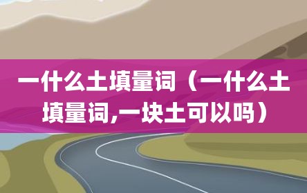 一什么土填量词（一什么土填量词,一块土可以吗）