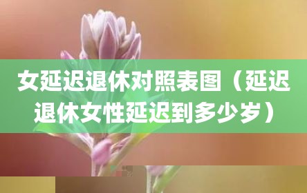 女延迟退休对照表图（延迟退休女性延迟到多少岁）