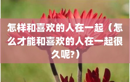 怎样和喜欢的人在一起（怎么才能和喜欢的人在一起很久呢?）