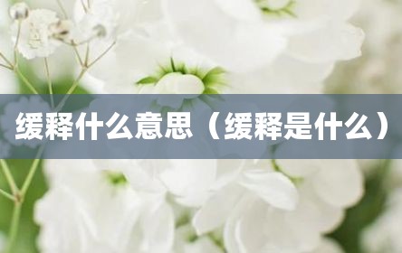 缓释什么意思（缓释是什么）