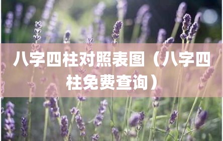 八字四柱对照表图（八字四柱免费查询）