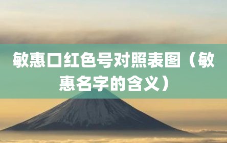 敏惠口红色号对照表图（敏惠名字的含义）