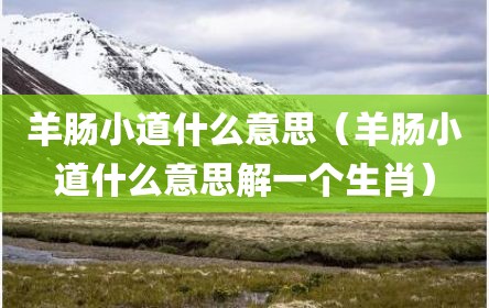 羊肠小道什么意思（羊肠小道什么意思解一个生肖）