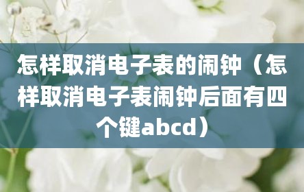 怎样取消电子表的闹钟（怎样取消电子表闹钟后面有四个键abcd）