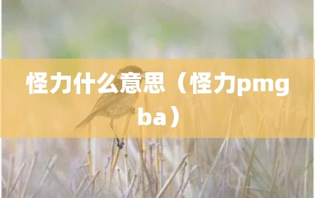 怪力什么意思（怪力pmgba）