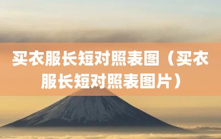 买衣服长短对照表图（买衣服长短对照表图片）