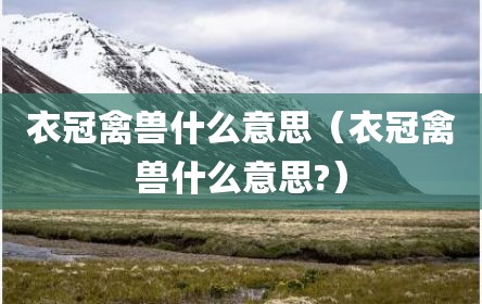 衣冠禽兽什么意思（衣冠禽兽什么意思?）