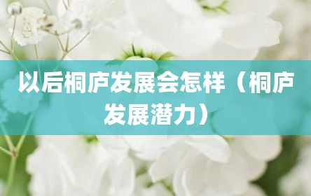 以后桐庐发展会怎样（桐庐发展潜力）