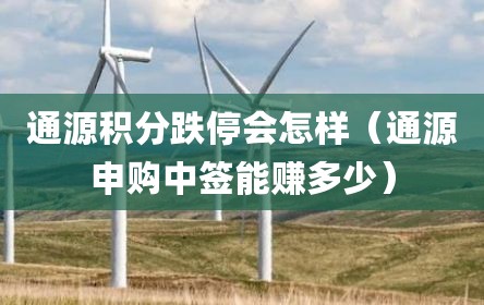 通源积分跌停会怎样（通源申购中签能赚多少）