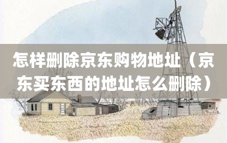 怎样删除京东购物地址（京东买东西的地址怎么删除）