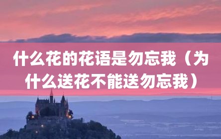 什么花的花语是勿忘我（为什么送花不能送勿忘我）