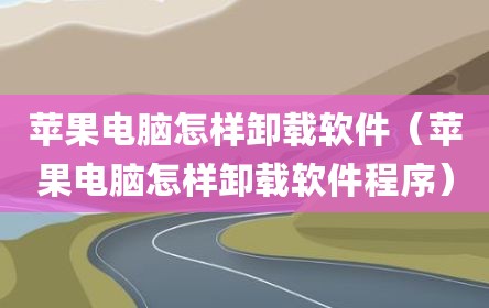 苹果电脑怎样卸载软件（苹果电脑怎样卸载软件程序）
