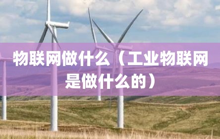 物联网做什么（工业物联网是做什么的）