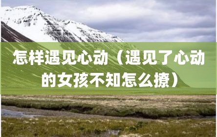 怎样遇见心动（遇见了心动的女孩不知怎么撩）