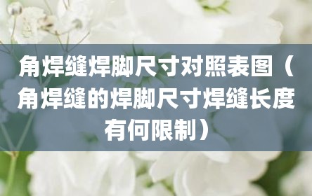 角焊缝焊脚尺寸对照表图（角焊缝的焊脚尺寸焊缝长度有何限制）