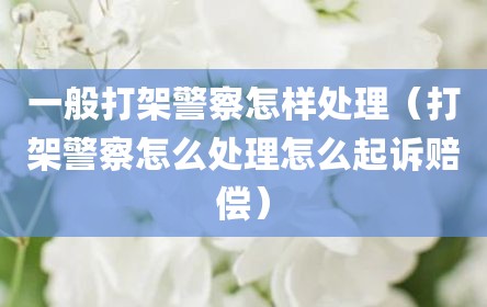 一般打架警察怎样处理（打架警察怎么处理怎么起诉赔偿）