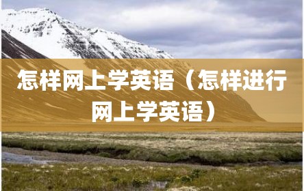 怎样网上学英语（怎样进行网上学英语）