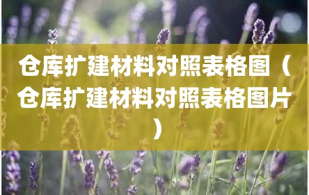 仓库扩建材料对照表格图（仓库扩建材料对照表格图片）