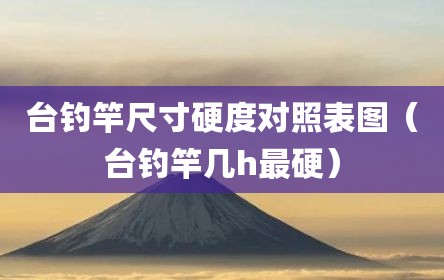 台钓竿尺寸硬度对照表图（台钓竿几h最硬）
