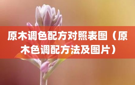 原木调色配方对照表图（原木色调配方法及图片）