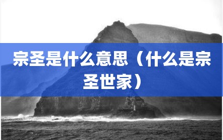 宗圣是什么意思（什么是宗圣世家）
