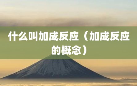 什么叫加成反应（加成反应的概念）