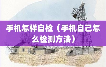 手机怎样自检（手机自己怎么检测方法）