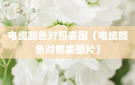 电缆颜色对照表图（电缆颜色对照表图片）