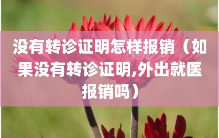 没有转诊证明怎样报销（如果没有转诊证明,外出就医报销吗）