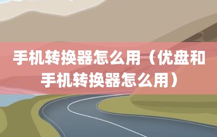 手机转换器怎么用（优盘和手机转换器怎么用）