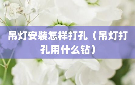 吊灯安装怎样打孔（吊灯打孔用什么钻）