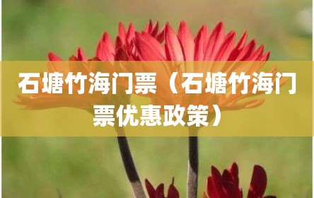 石塘竹海门票（石塘竹海门票优惠政策）