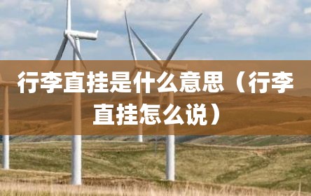 行李直挂是什么意思（行李直挂怎么说）