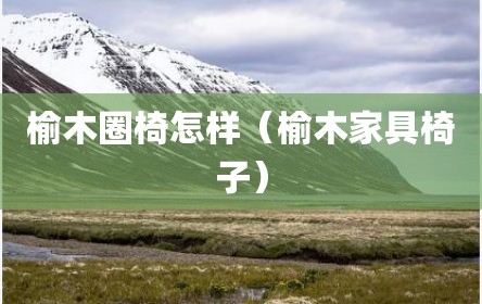 榆木圈椅怎样（榆木家具椅子）